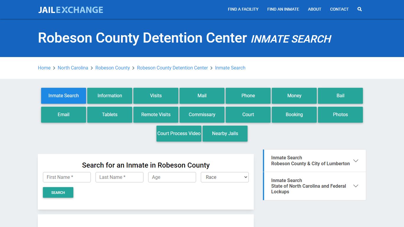 Robeson County Detention Center Inmate Search - Jail Exchange