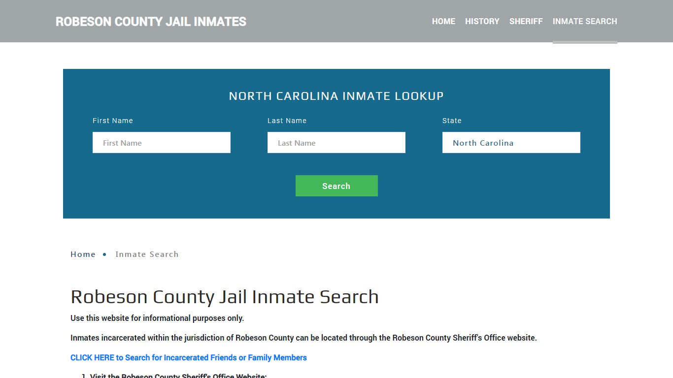 Robeson County, NC Detainee Lookup